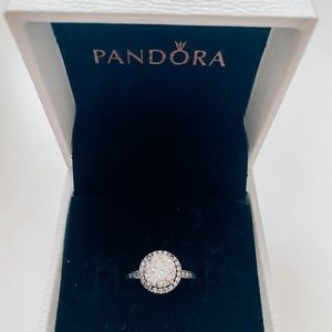 Pandora Round Halo Sparkle Ring
